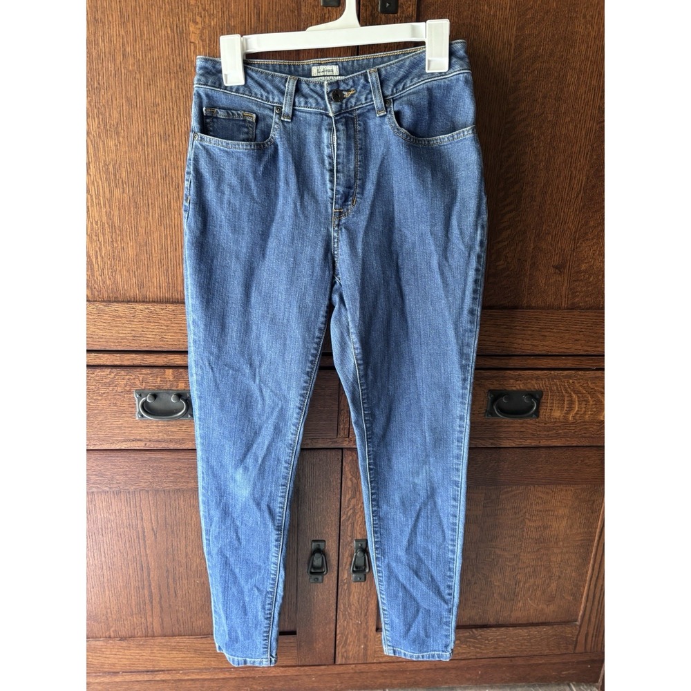 LL‎ Bean Womens Classic Fit High Rise Jeans Dark Wash Denim Size 6
